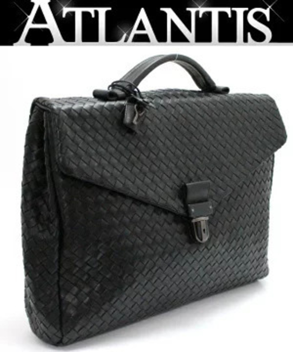 Bottega Veneta Intrecciato business bag briefcase black leather